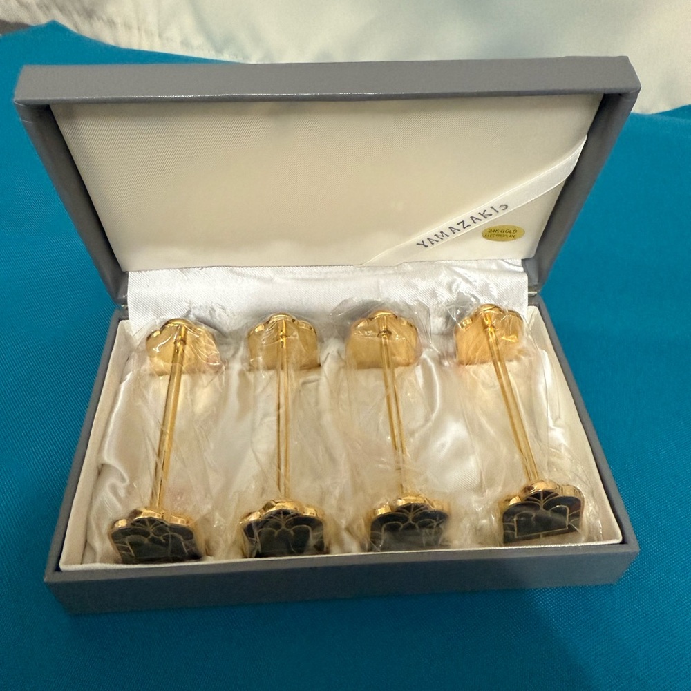 Krystallos Malachite Place Card/Knife Rest Set